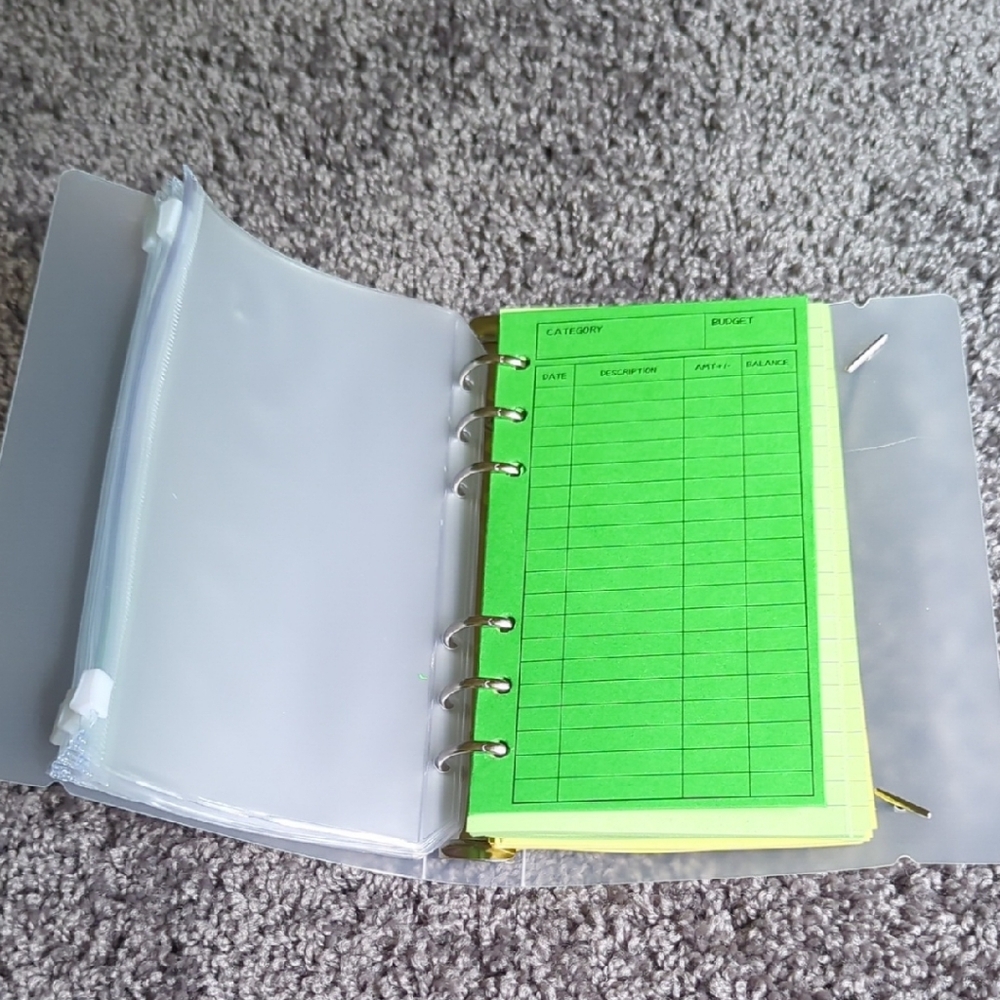 Green and Yellow Planner with Clear Cover